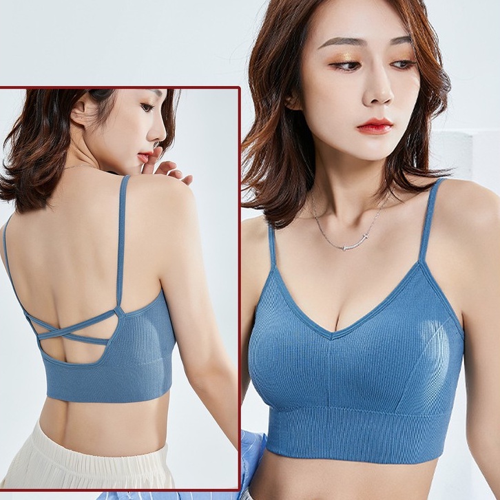 Áo Bra Gym Khoét Lưng Đệm Mút Mỏng Siêu Thoáng DAN L&amp;U 6020