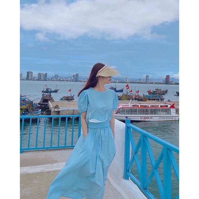 𝐀𝐳𝐮𝐫𝐚 𝐒𝐞𝐭 - Set áo croptop chân váy midi bo chun