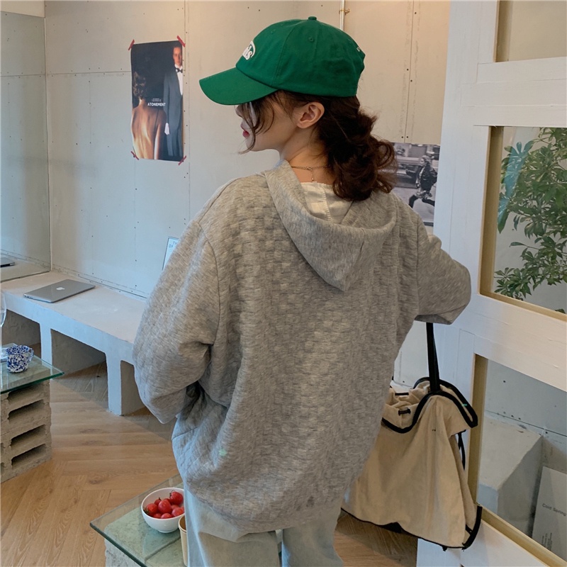 Áo Khoác Hoodie Có Khóa Kéo Họa Tiết Thêu Thời Trang