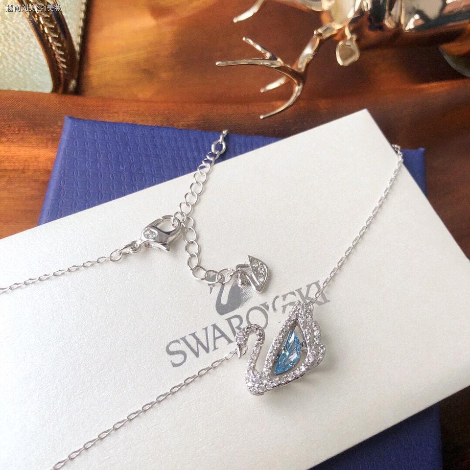 ✻№Shijia Blue Crystal Jumping Heart Clavicle Chain Swarovski Swan 125th Anniversary Women s Necklace Gift