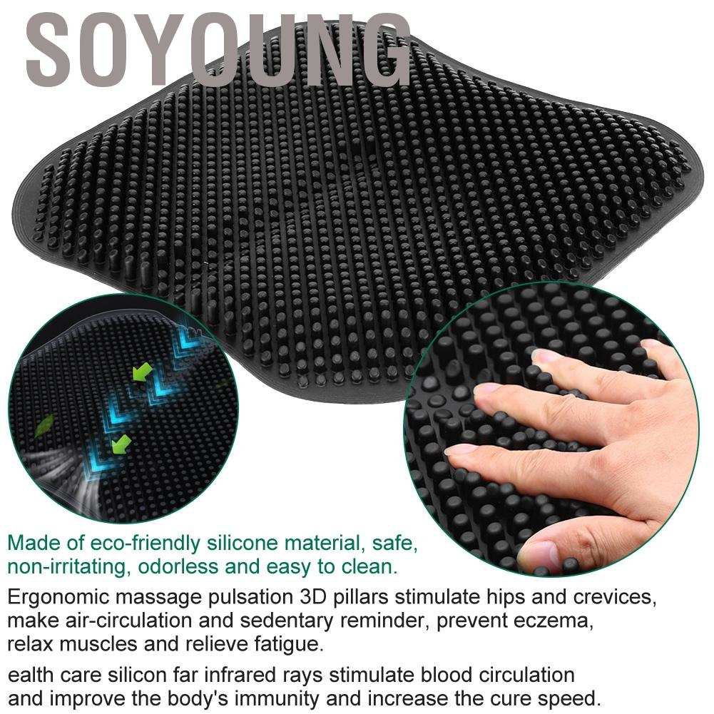 Đệm Lót Ghế Ngồi Mát Xa Bằng Silicon Mềm Thoáng Khí Chống Thấm Nước Trượt