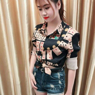 Áo sơ mi nữ hoạ tiết 3d cao cấp (ảnh thật) tynafashion ms049