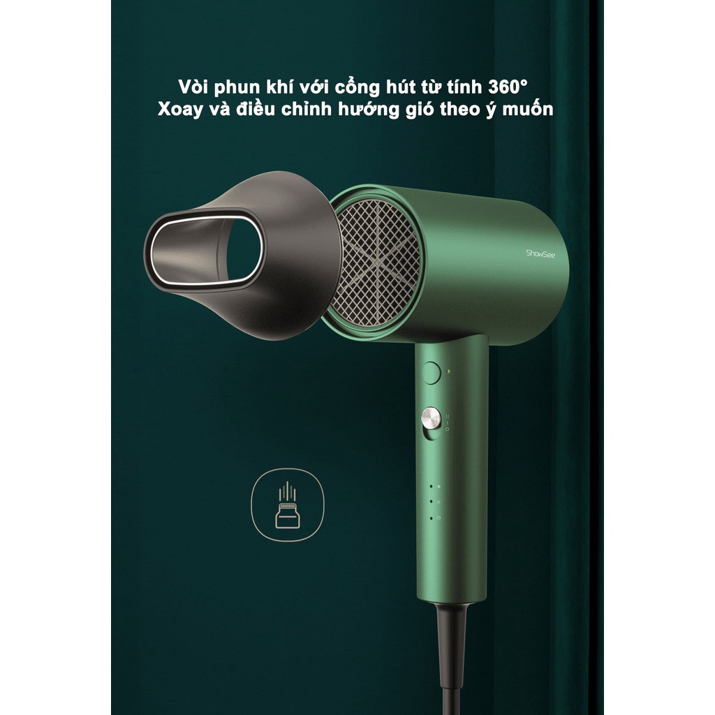 Máy sấy tóc Xiaomi ShowSee A2-W - Máy sấy tóc ion âm Xiaomi ShowSee A1-W