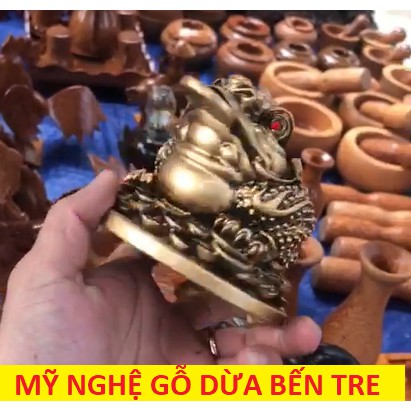 Cóc ngậm tiền phong thủy trưng bày loại trung - cóc ngậm vàng - mỹ nghệ dừa bến tre