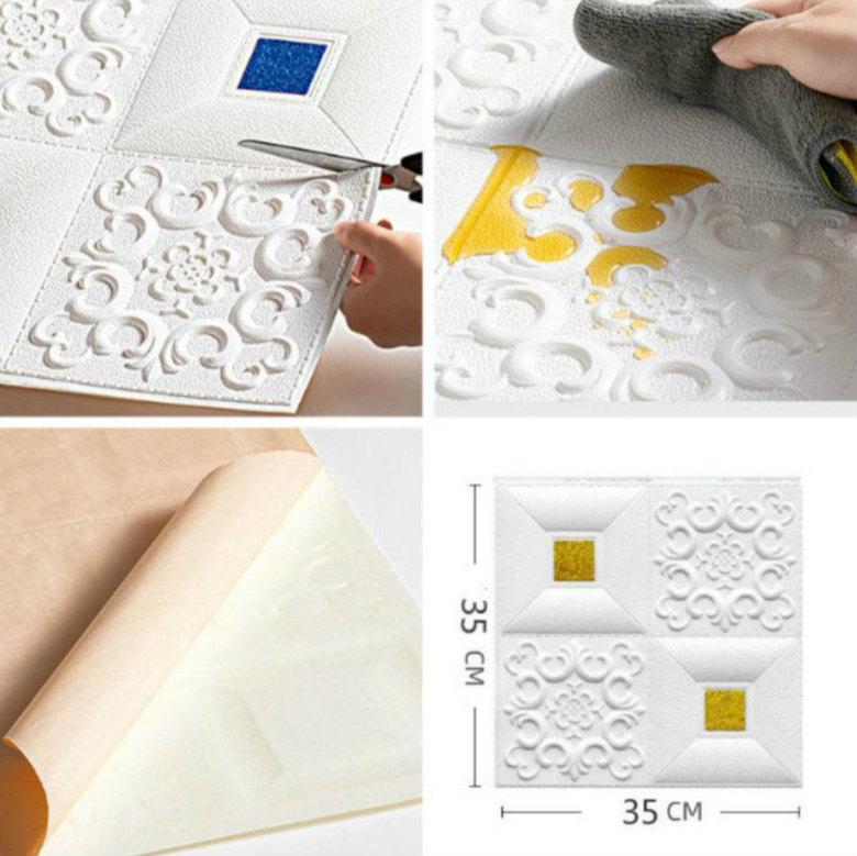 Miếng Dán Tường Trang Trí 3d Kiểu Gạch Lát Sang Trọng Tiện Lợi