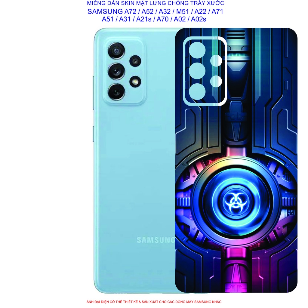 Dán Skin mặt lưng SAMSUNG A72 / A52 / A32 / A22 / M51 / A71 / A51 / A31 / A21s / A12 / A02 / A02s chống trầy xước