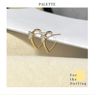 Bông tai trái tim đính hạt lấp lánh Hearty Shiny Hoops
