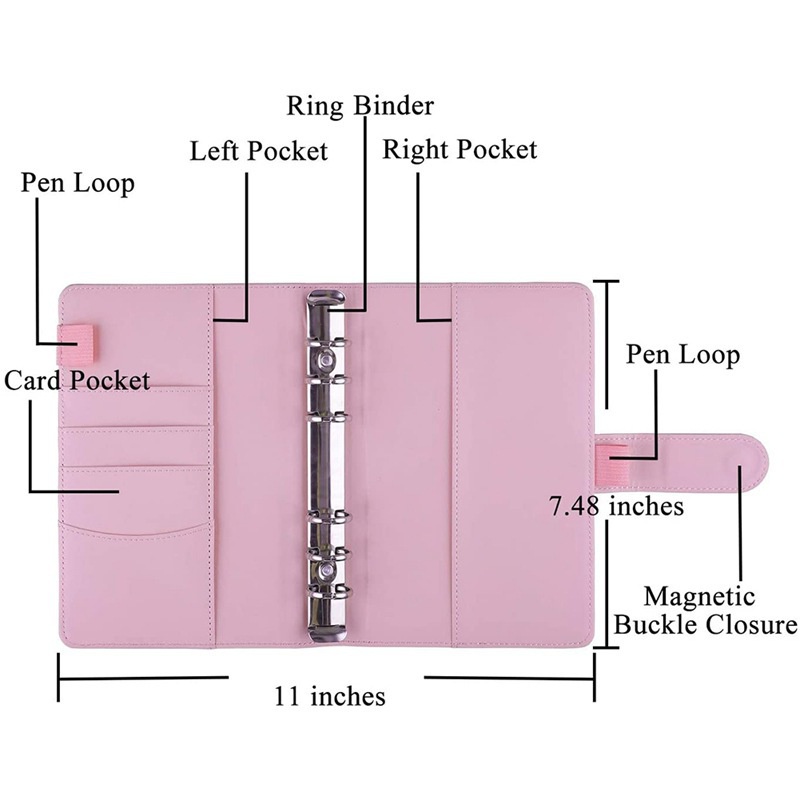 Set 20 Bìa Đựng Tài Liệu/Sổ Tay A6 Với 12 Lỗ Có Khóa Kéo
