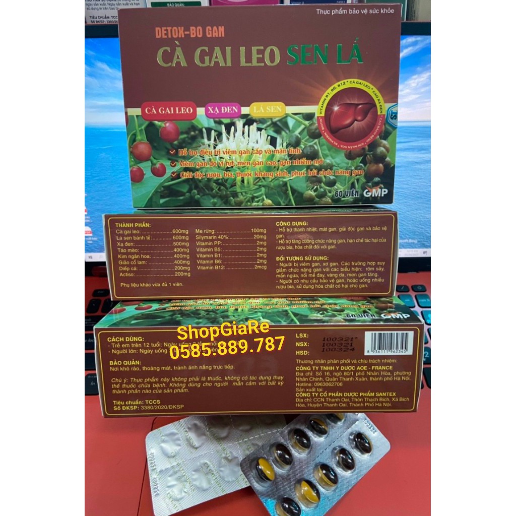 Bổ gan Cà Gai Leo Sen lá Giải Độc Rượu Bảo Vệ Gan, bổ gan, mát gan, giải độc, tăng cường chức năng gan