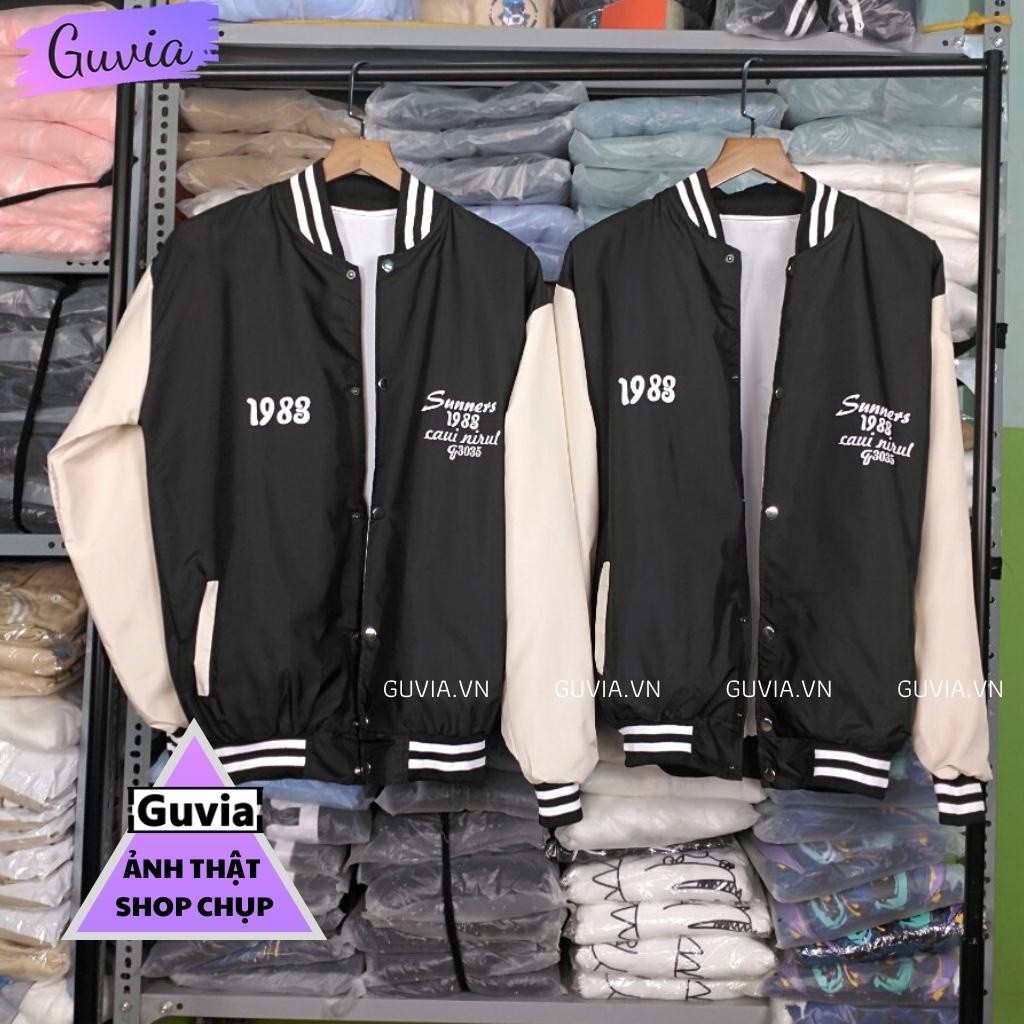 Áo Khoác Bomber 1983 Chất Dù 2 Lớp Nam Nữ Form Rộng Unisex, Áo Gió Chống Nắng Ulzzang GUVIA