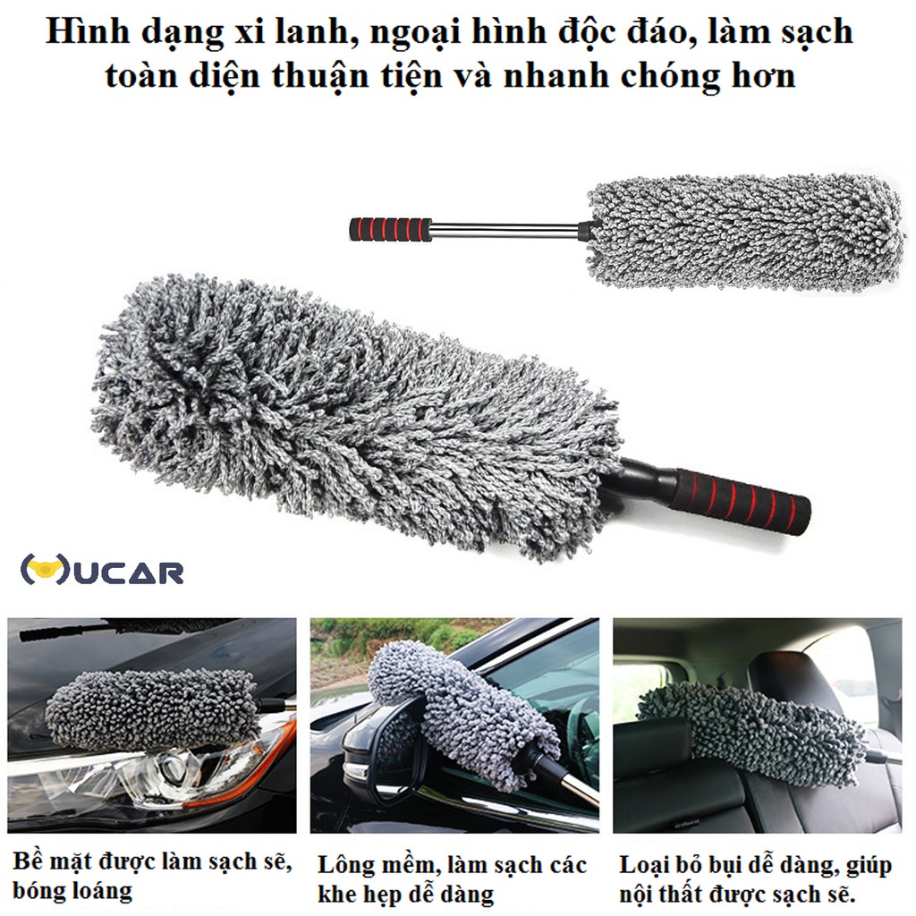 Chổi lau rửa vệ sinh xe ô tô chuyên dụng, sợi micro fiber siêu mềm không gây trầy xước xe khi dùng