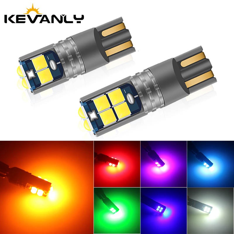 Bóng LED Kevanly 12V-24v 6000K T10 W5W 194 5016 SMD 10SMD 3030 gắn đèn xi nhan/cửa xe/biển số/bảng điều khiển xe ô tô