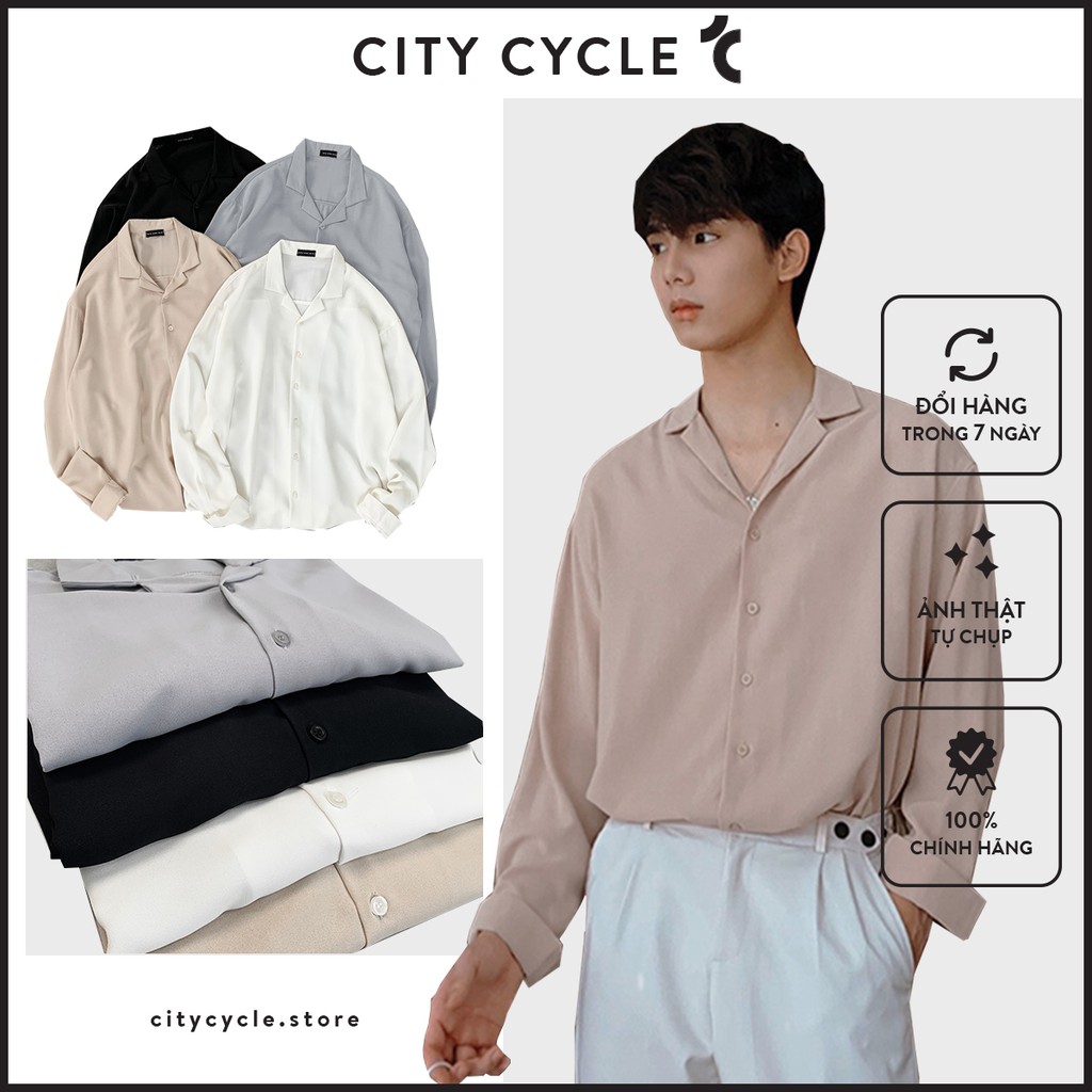 Áo sơ mi nam nữ Pijama City Cycle - Áo sơ mi cổ vest Unisex dài tay Local Brand
