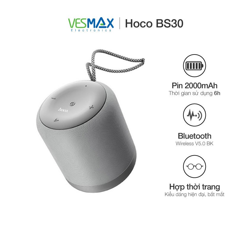 Loa không dây, loa bluetooth mini Hoco BS30 New moon Wireless V5.0WT - Hàng chính hãng bảo hành 1 đổi 1 trong 3 tháng
