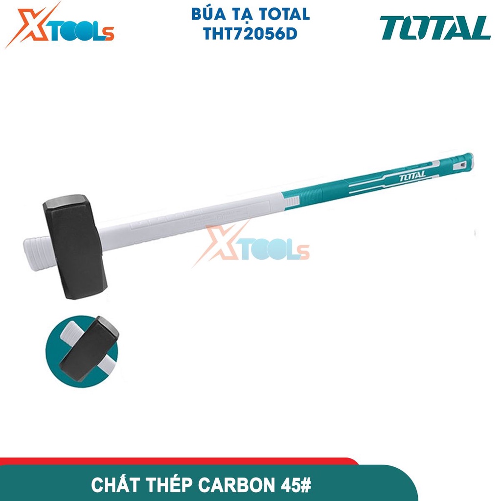 Búa tạ 5kg TOTAL THT72056D đầu búa thép carbon 45 được tôi luyện xử lý nhiệt, tay cầm sợi thủy tinh [CHÍNH HÃNG][XTOOLS]