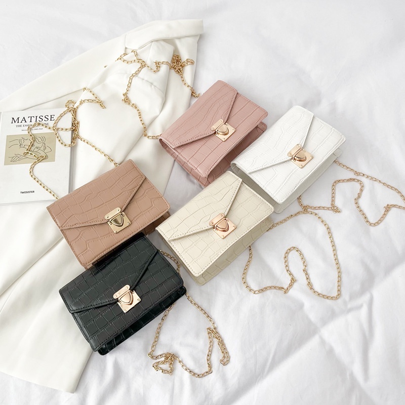 Túi xách JASMIN NOIR họa tiết da cá sấu thời trang cho nữ