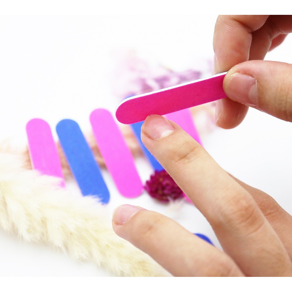 Set 5 Chiếc Dũa 2 Mặt Mini Size Chiều Dài 5cm Chăm Sóc Móng