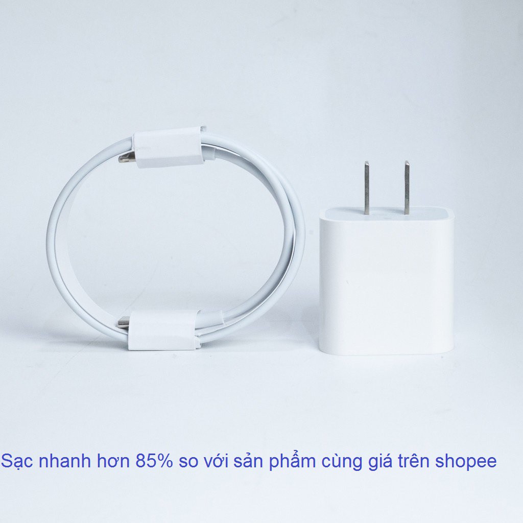 Sạc Nhanh 20w Cho Ip 8,X,11,12,13 (Hỗ Trợ Sạc Nhanh ip8 -&gt; ip13 ip13ProMax), Cáp Sạc Nhanh + Củ Sạc Nhanh