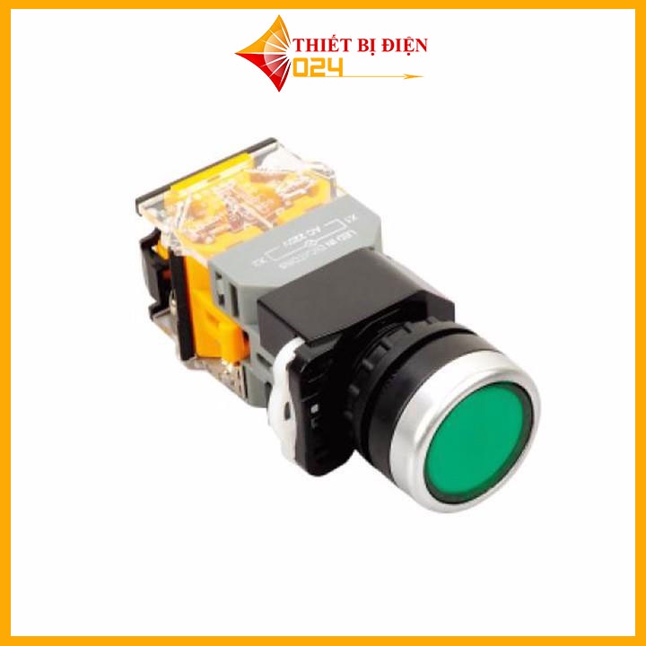 Nút Nhấn Đề Nhả Có Đèn LA38 380V-10A 2 Thường Đóng