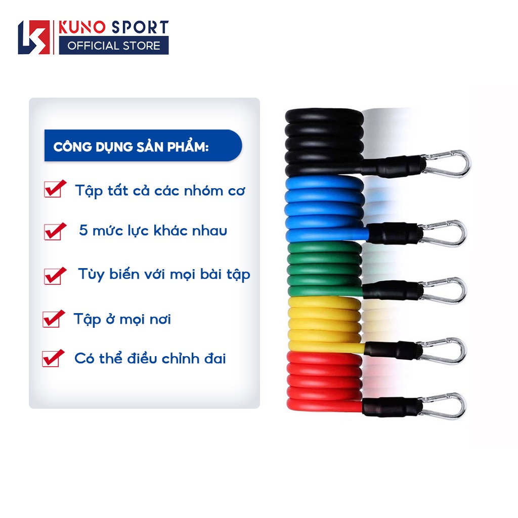 Dây Ngũ Sắc Tập Gym Đa Năng KUNO SPORT Hỗ Trợ Các Bài Tập Hiệu Qủa