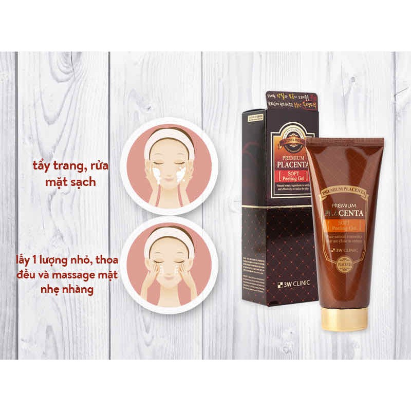 Kem Tẩy Tế Bào Chết 3W Clinic Premium Placenta Soft Peeling Gel 180ml