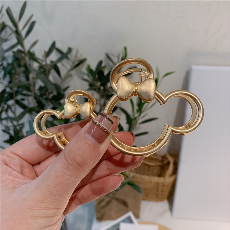 Kẹp Tóc Kim Loại Nhám Hình Chuột Mickey Thời Trang Cho Nữ