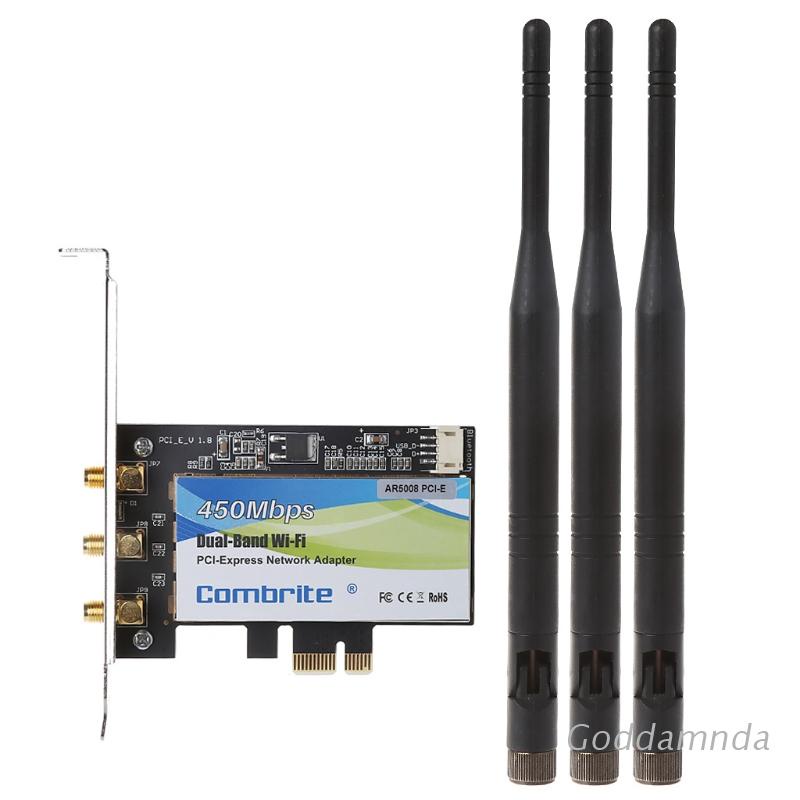 Bộ Card Pci-E 2.4g + 5g Wifi 300 / 450m Pci-Express Wlan Cho Intel6300 Ar5008