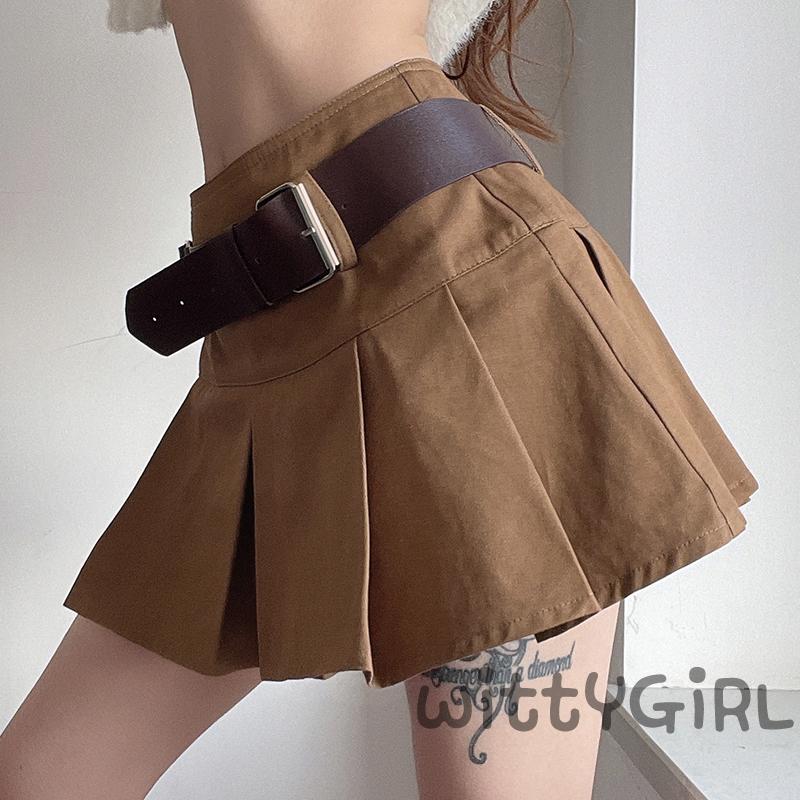 Chân Váy Chữ A Lưng Cao Xếp Ly Màu Trơn Thời Trang Cho Nữ | BigBuy360 - bigbuy360.vn