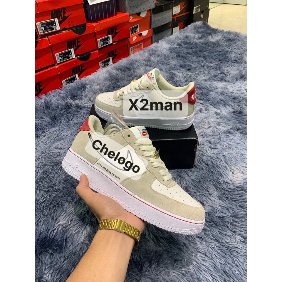 [x2manstore tặng tất] giày thế thao nam nữ afff1 gót đỏ siu cấp