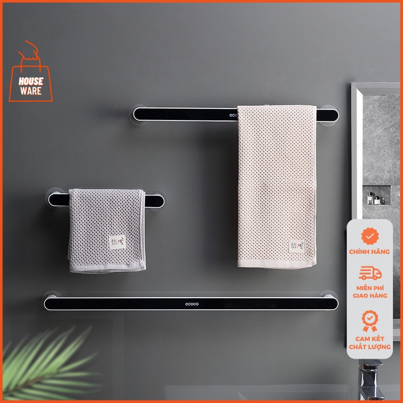 Giá treo khăn nhà tắm ECOCO chính hãng thanh treo khăn dán tường đơn giản hiện đại E1929
