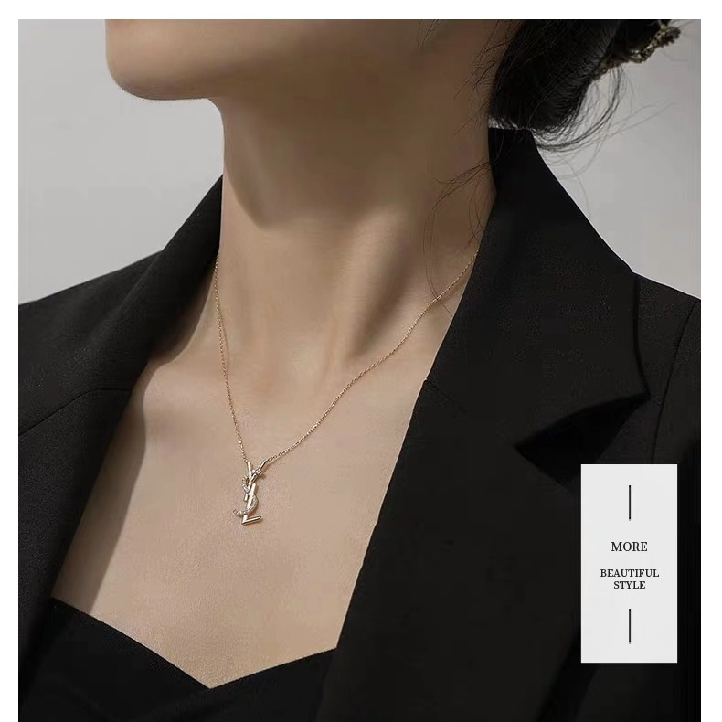 Dây chuyền mặt YSL bằng bạc 925S mùa hè thời trang dành cho nữ