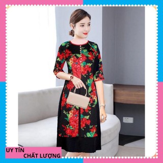 [ HÀNG CAO CẤP ] Áo dài cách tân gấm thun dạng đầm
