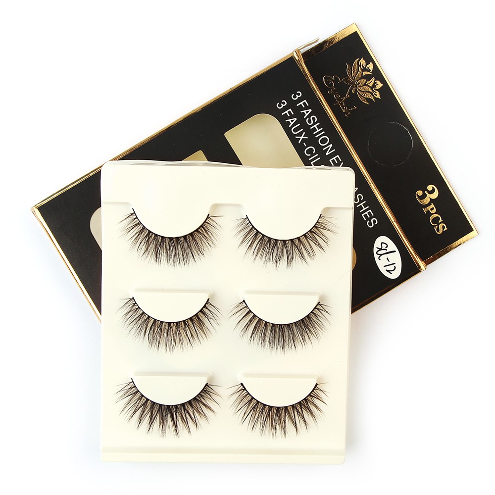 Bộ 3 Cặp 3D Lông mi chồn/MAGEFY có độ cong sẵn kiểu dáng 3D có thể tái sử dụng 3D 3PCS  Fashion Eyelashes