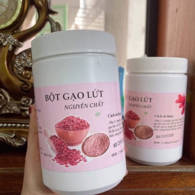 Bột gạo lứt rang củi nghiền mịn hộp 500gr