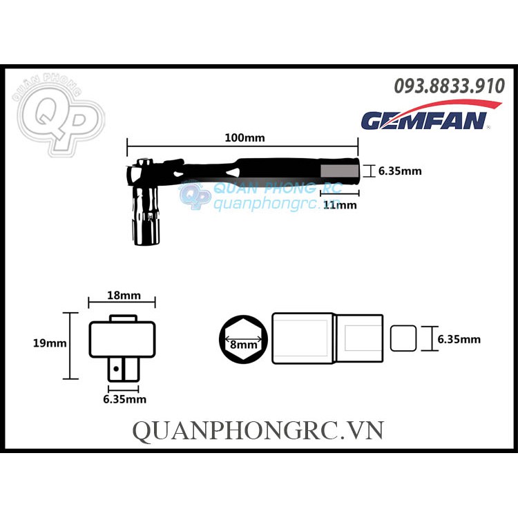 Cờ Lê GEMFAN WL-06 1/4 8mm