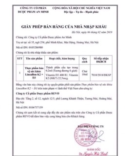 Vitamin K2 D3 Lineabon tăng chiều cao