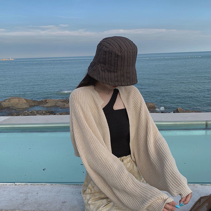 COZOK Bộ áo khoác dệt kim + áo vest chống nắng thời trang quyến rũ cho nữ