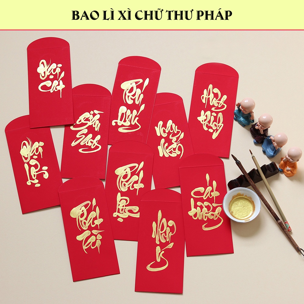 Lì Xì Đỏ Câu Chúc Thư Pháp