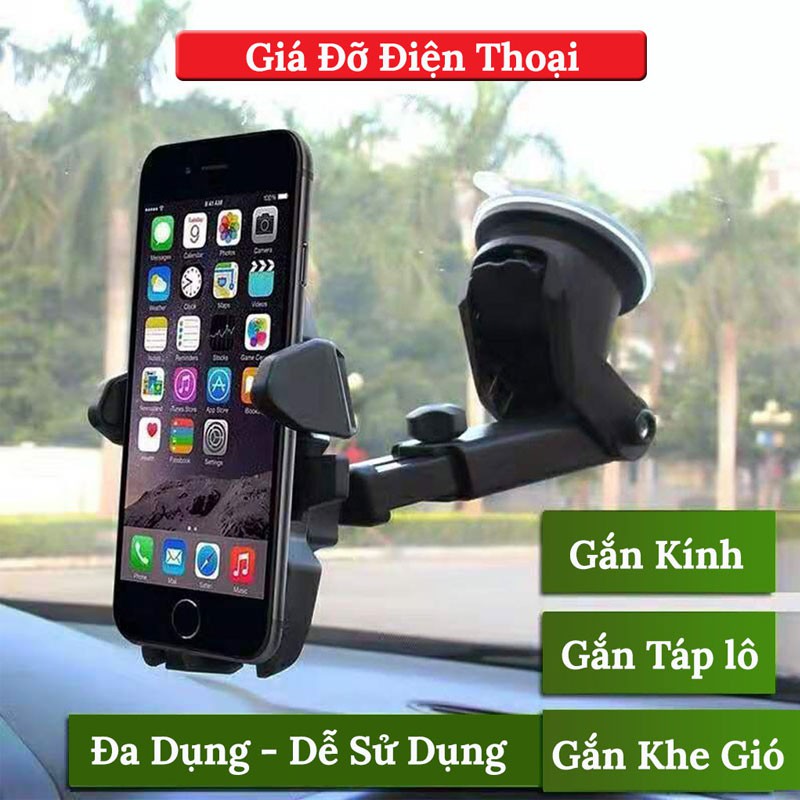 Giá Đỡ Điện Thoại Trên Ô Tô, Xoay 360 ĐỘ - Kẹp Điện Thoại Thông Minh , Gắn Trên Taplo,Trên Kính Tiện Lợi