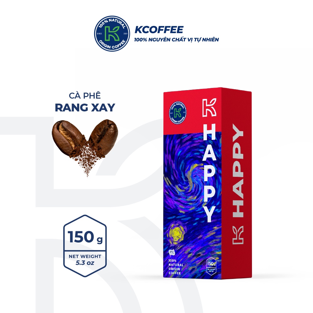 Cà phê nguyên chất xuất khẩu K Coffee hộp Hạnh Phúc 710g