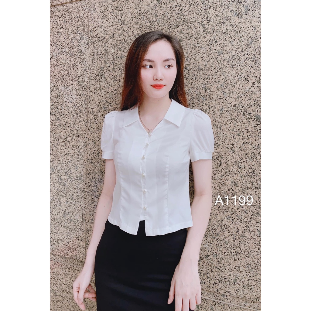 Áo croptop cúc ngọc - Hồng/Vàng/Trắng A1199