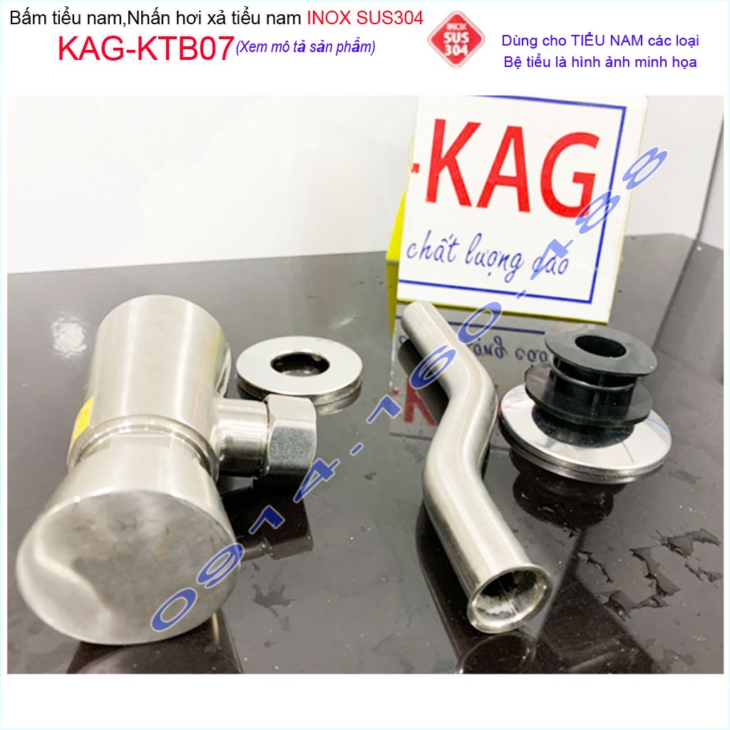 Bộ xả ấn tay KAG-KTB07 inox 304, xả nhấn hơi bệ tiểu nam xả nước mạnh dễ sử dụng thân to thiết kế đẹp