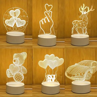 Đèn Ngủ 3D Led Nhiều Mẫu Hình Cực Đẹp - 3 màu Trắng - Vàng Nhạt - Vàng Đậm.B