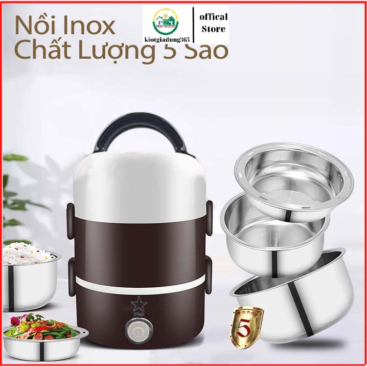 Cặp Lồng Cơm Cắm Điện 3 Tầng ruột inox Cao Cấp Giữ Nóng Thức Ăn( Giao màu ngẫu nhiên )