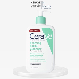 Sữa rửa mặt cerave da dầu dịu nhẹ, sữa rửa mặt giảm dầu Cerave Foaming Facial Cleanser 473ml