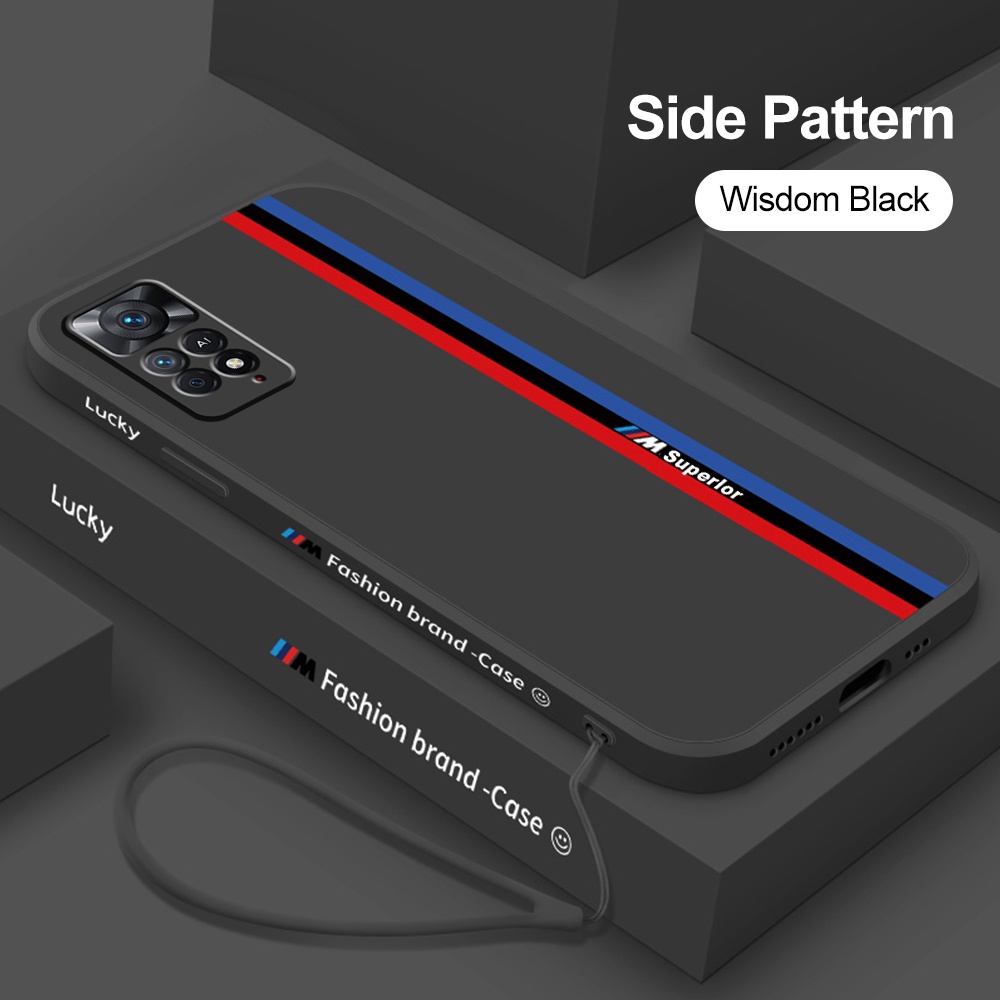 Ốp Điện Thoại Silicone Mềm Chống Sốc Có Dây Đeo Cho Redmi Note 11 11S 11Pro 10 5G 9 8 10A 9C Poco M3 Pro F3