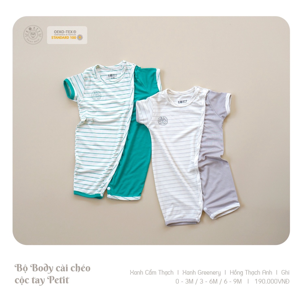 HRNEE Bộ Body Cộc Tay Cho Bé 0-9 Tháng