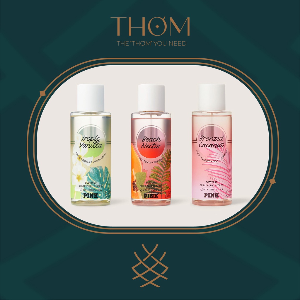 Xịt thơm Body Mist Pink Victoria's Secret BST TROPIC OF PINK | BEACH NECTAR | TROPIC VANILLA | BRONZED COCONUT