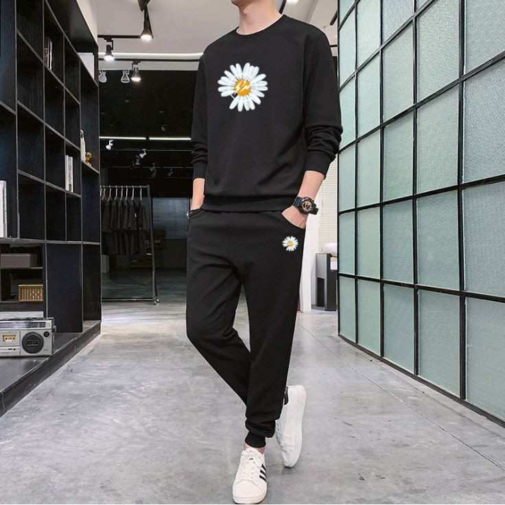 Bộ Nỉ Nam Dài Tay In 3D Hình Hoa Siêu Đẹp - Bộ Thu Đông Chất Liệu Nỉ Cao Cấp Mềm Mịn - BD158 - Xưởng May Trung Kiên
