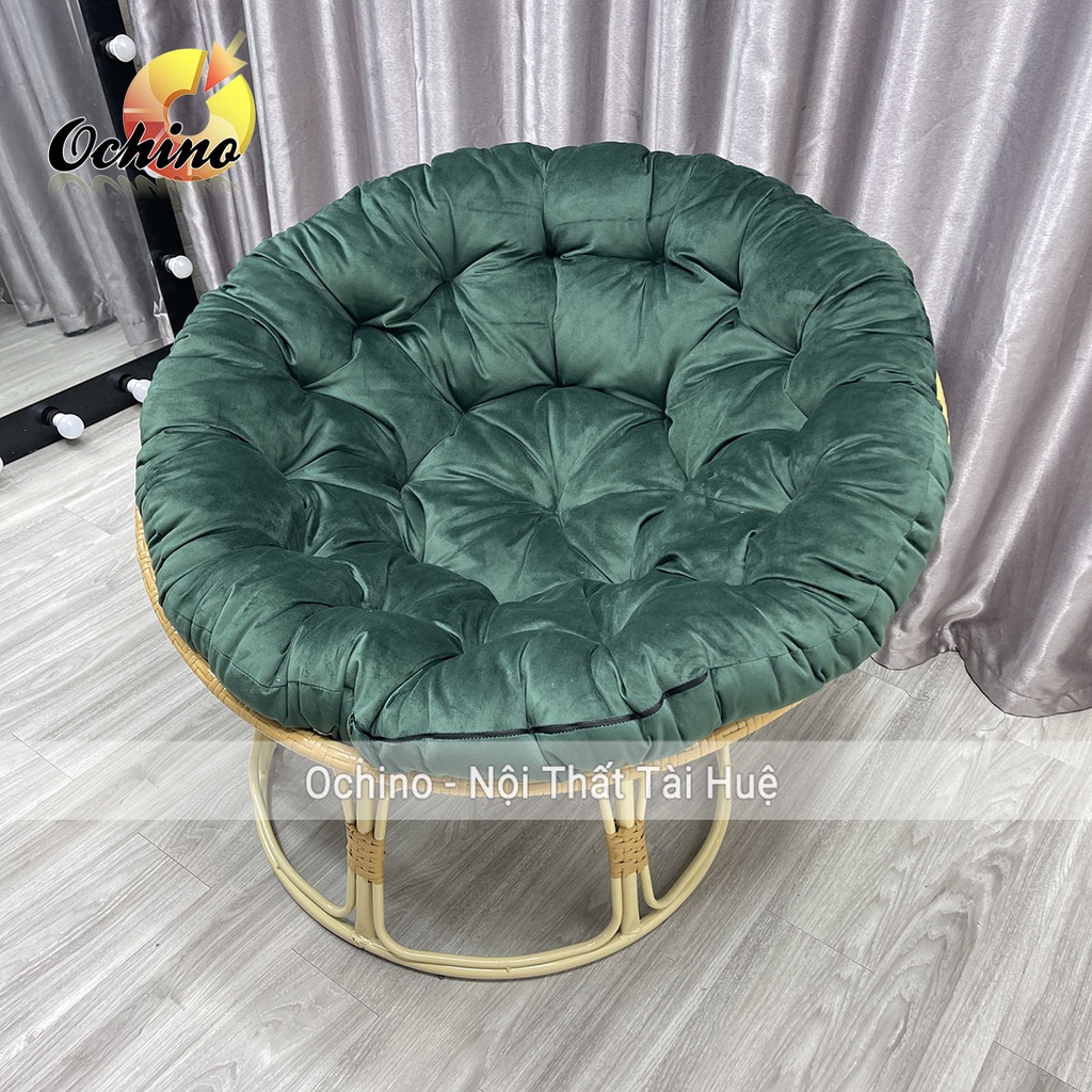 Đệm lót ghế pasapan thư giãn cao cấp, nệm Tròn ghế Papasan size 1m1 dày đẹp ( có sẵn)